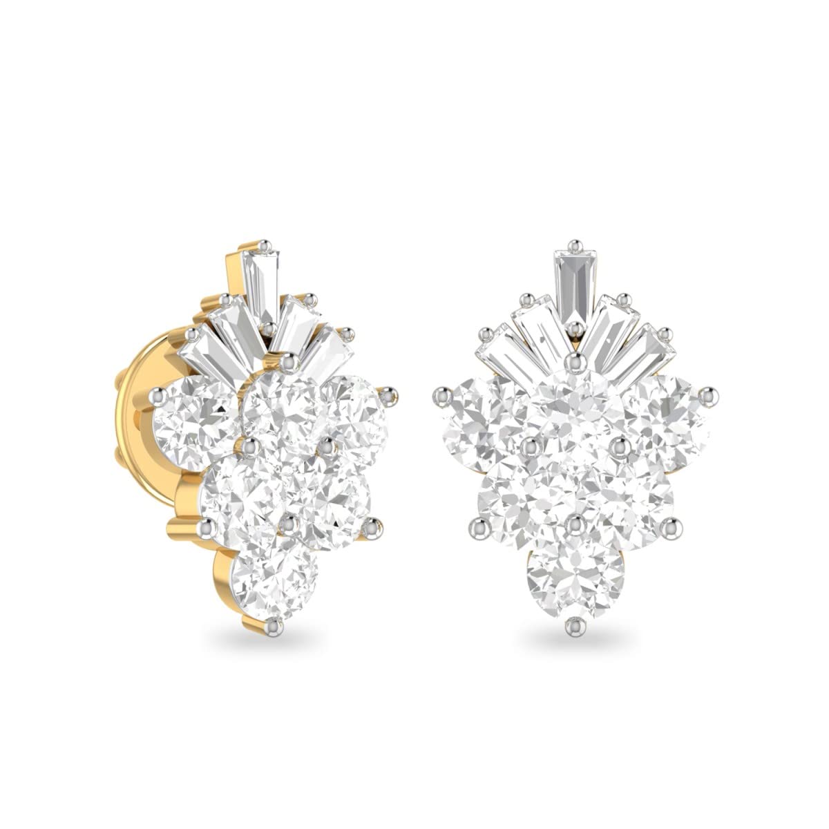 PC Jeweller The Evanee 18k (750) Yellow Gold and Diamond Earrings for Her