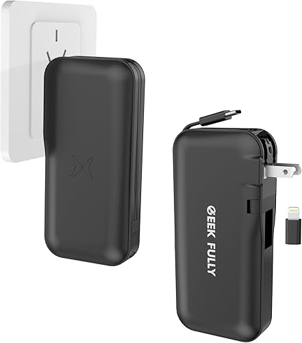 Cargador inalámbrico portátil, batería de 9600 mAh, puerto USB, cargador portátil con cargador de pared de 22.5 W, carga rápida, compatible con