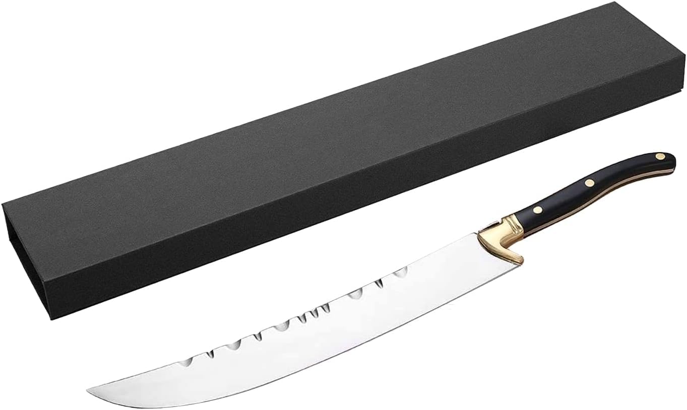 XuSha Champagne Saber Champagne Sword Wine Knife Bottle Opener Wood Handle with Gift Box (Black handle + Gift Box)