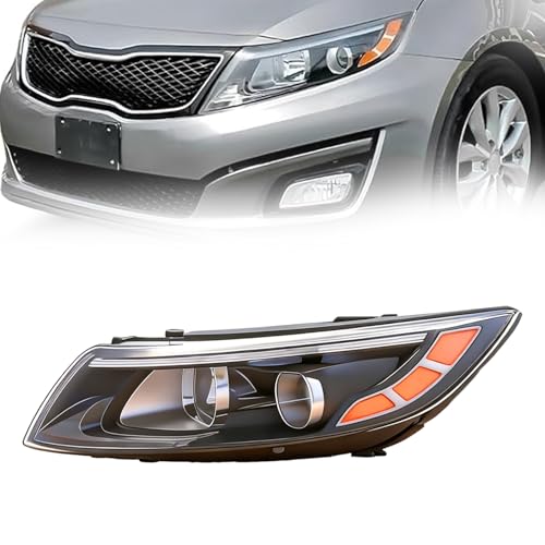 CZDONGY Halogen Headlight Assembly Compatible with 2014 2015 Kia Optima Headlight Headlamp Projector w/o LED w/Bulb (Driver Left Side)