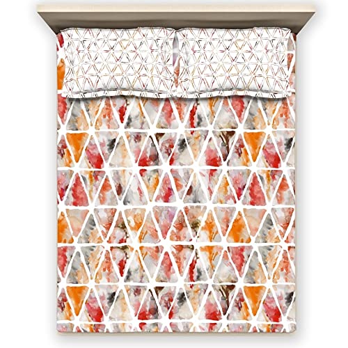 Image of DDECOR - Riviera 100% Cotton Double Bedsheet with 2 Pillow Covers, Orange