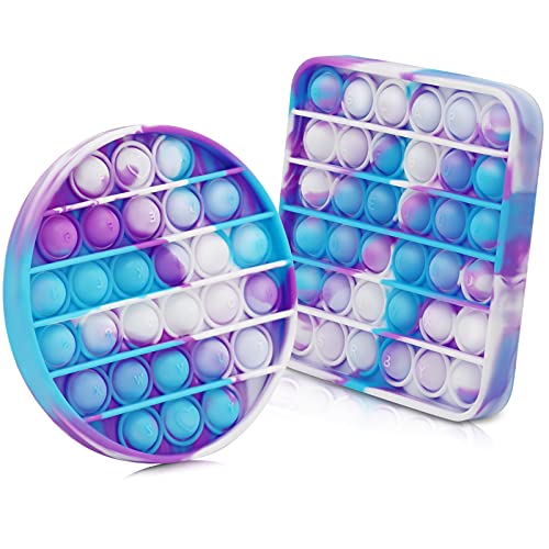 ENZO KEN BPA Free Pop Fidget Toys,Tie Dye Push Sensory It Fidget Toys Popping Sound for Anxiety & Stress Relief Autism Learning,Geometry Squeeze Toy for Kids Teens Office Older