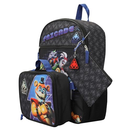 Bioworld Five Nights At Freddy's Security Breach Fazcade Youth 5-Piece Backpack Set2