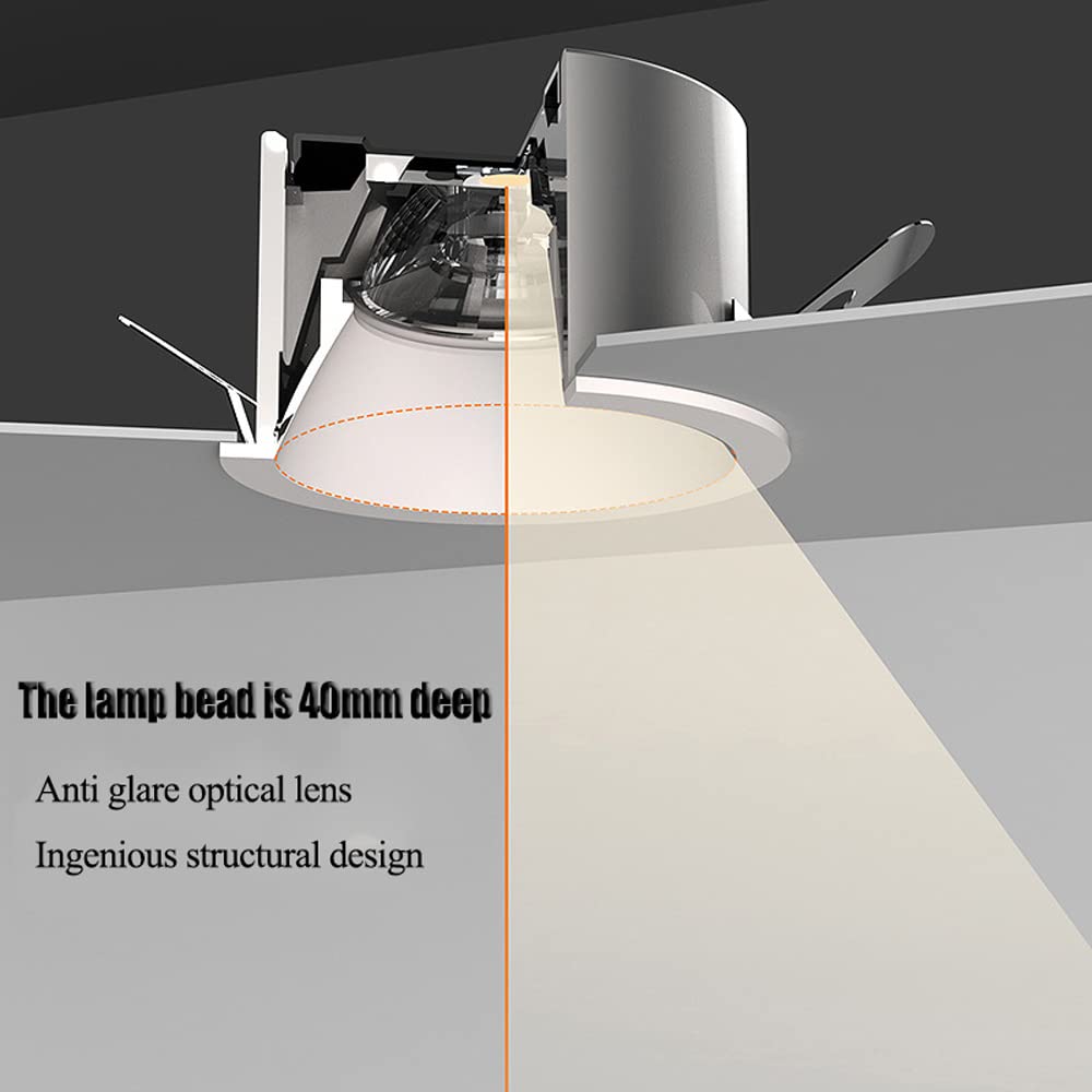 Reflektor LED, 3 szt. wpuszczane oświetlenie punktowe, listwa maskująca 5W, 7W, 10W, głębokie, antyodblaskowe, wpuszczane oświetlenie punktowe LED, oświetlenie wewnętrzne, oświetle