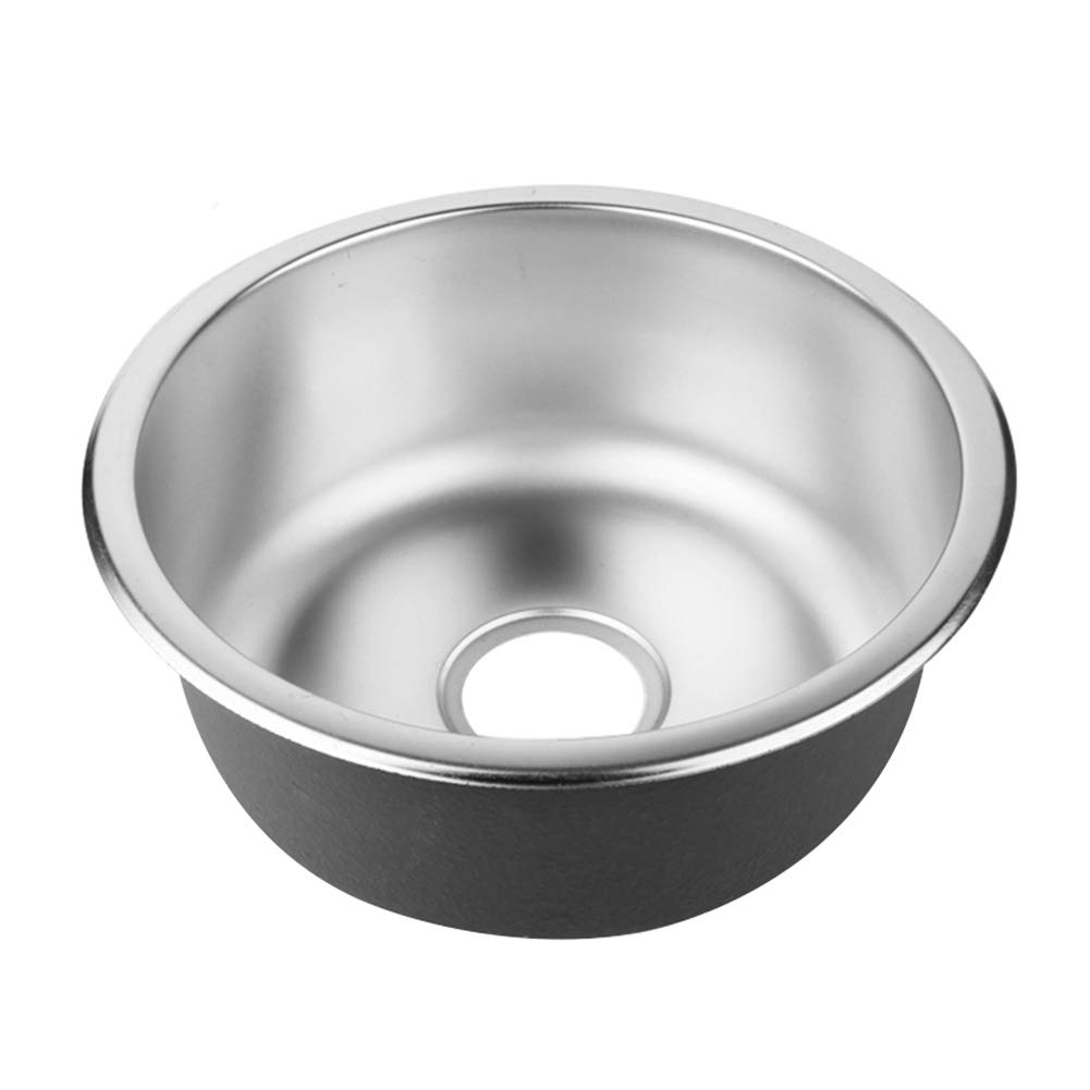 Évier de Cuisine encastrable Petit évier de Camping, évier de Cuisine en Acier Inoxydable 304, évier de Cuisine à Un Bol Profond avec crépine et égouttoir, tuyaux de plomberie (41 * 41 * 20cm)