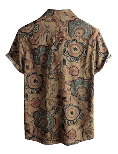 Image of VATPAVE Mens Casual Hawaiian Floral Shirts Short Sleeve Button Down Tropical Shirts Beach Summer Shirts