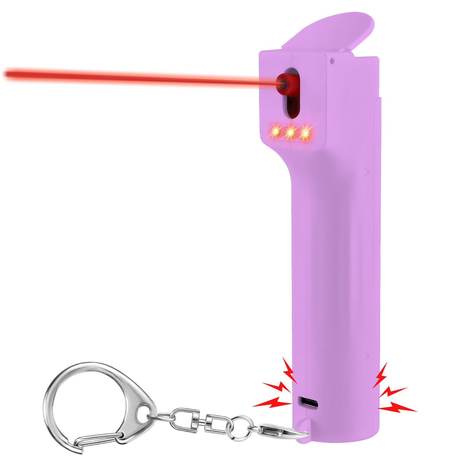 Alarma Personal 3-en-1 con Gel de Marcaje UV y Sirena 130dB - Morado