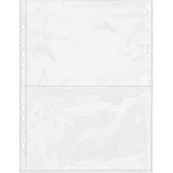 Ideen mit Herz Collector's Sleeves Transparent Pockets for Filing Document Sleeves DIN A4 2 Compartments Each 22 x 15 cm A5 Transparent Pack of 50