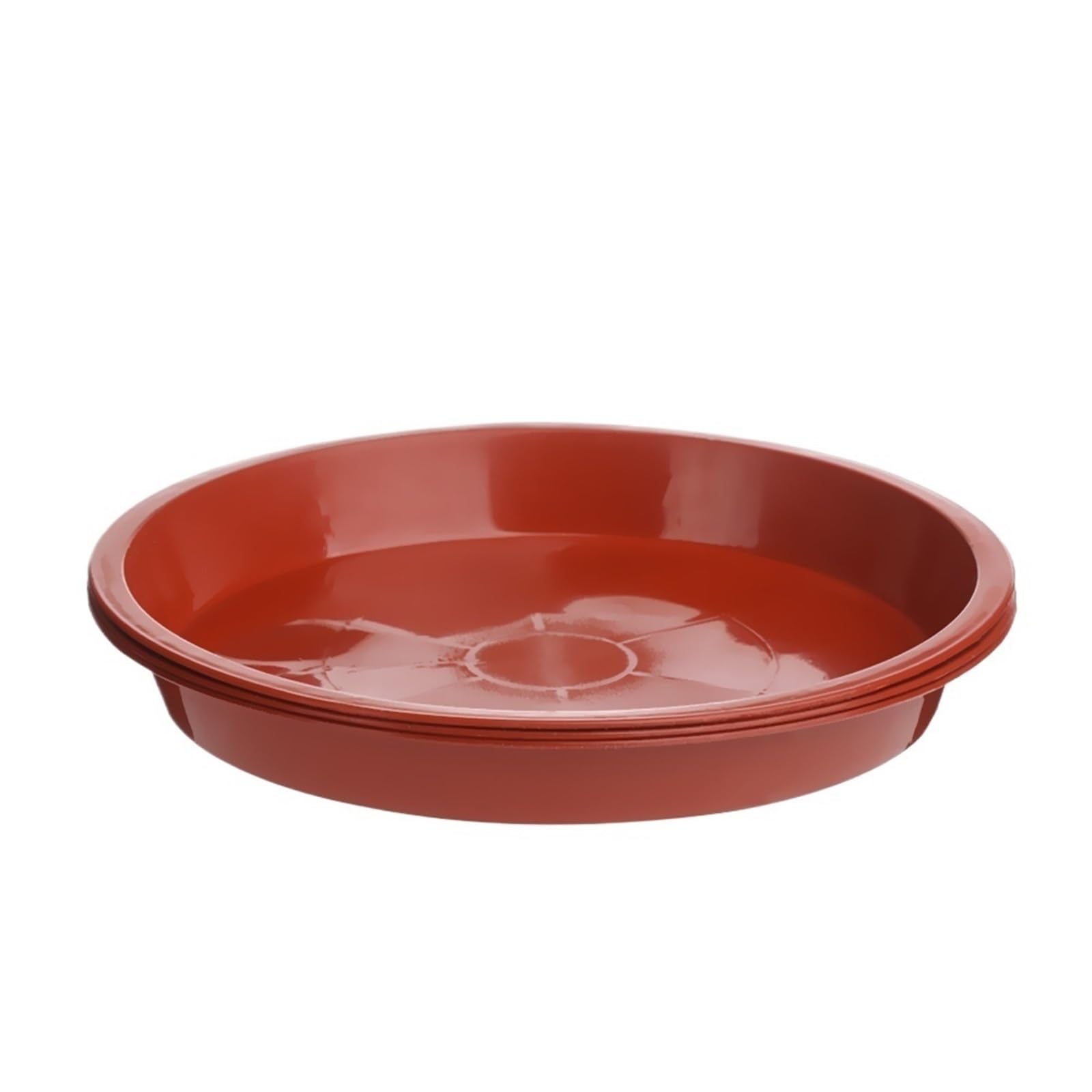 CNYUON 9Pcs Round Shaped Plant Trays Plastic Saucers Indoor Outdoor Flower Pot(Red,17.7x21cm)