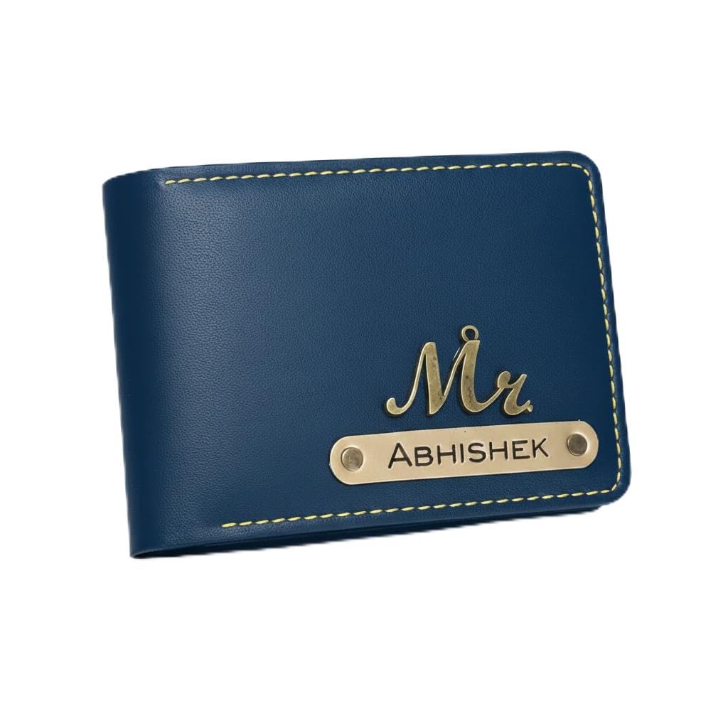 the unique gift studio Men's Leather Customised Name with Logo Wallet - Blue-picture-29