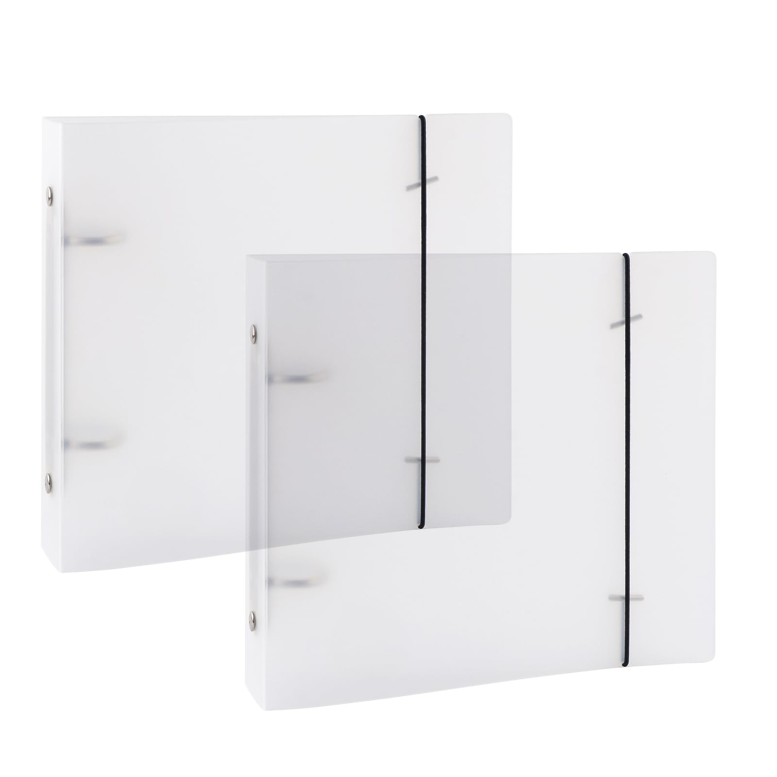 OTCRAFT 2Pcs Clear Stamps Storage Embossing Folder Cookie Stencil Storage Binder Cover fit Storage Pockets,Cardstock, The Distance Between The Storage Folder Organizer 2 Holes is 3 inches