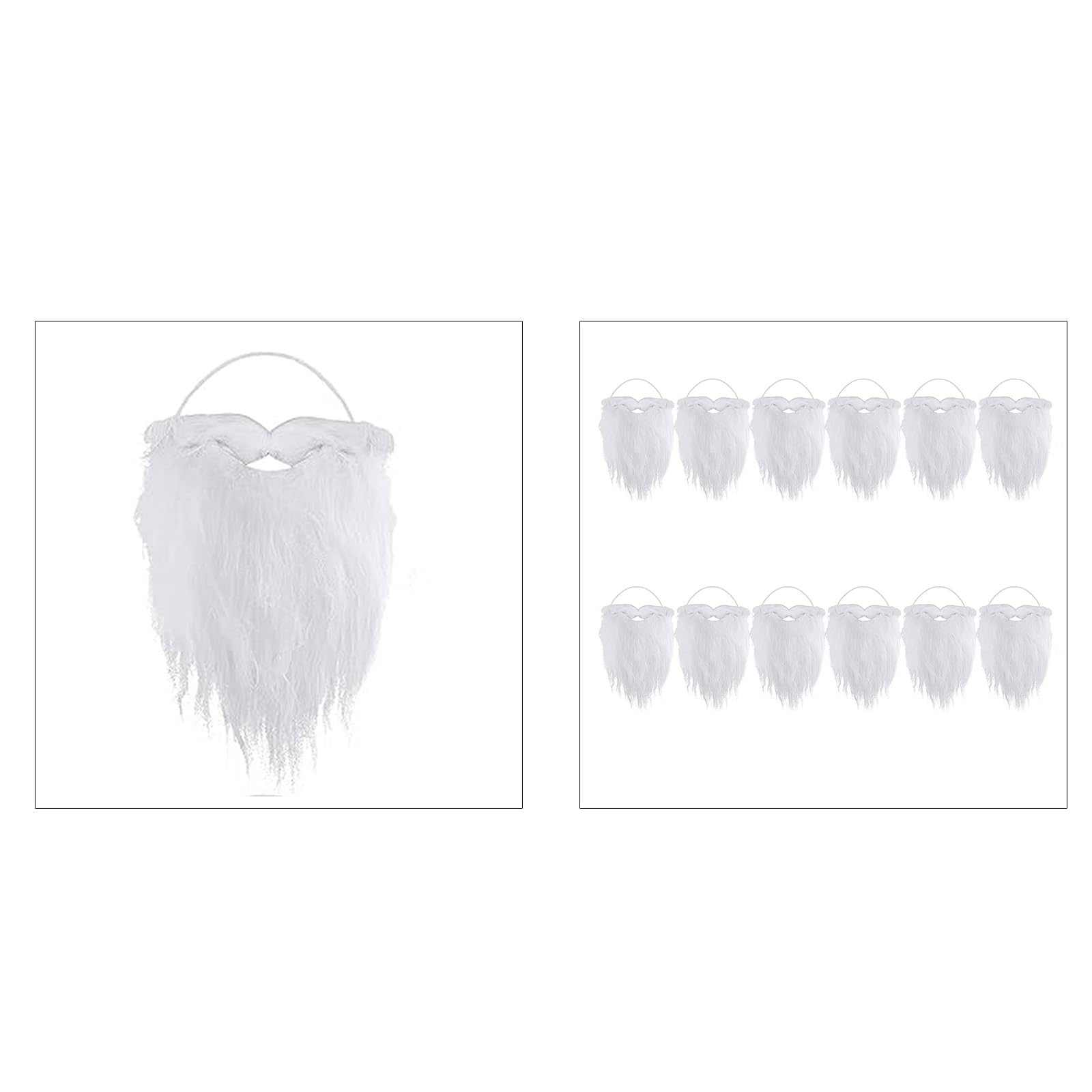 6 Stück Weihnachtsmann Bart Set - Selbstklebende Kostüm Bärte Für Party