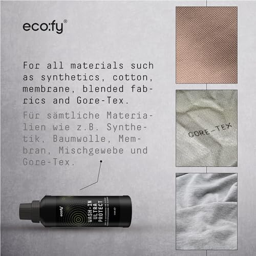 eco:fy Ultra Protect Imprägnier Waschmittel Einwaschimprägnierung Textil Imprägnierung Regenjacke, Jacke, Gore-Tex, Funktionskleidung (500 ml)