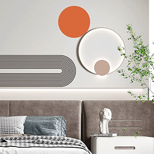 Drwssr Removable Boho Simple Line Geometric Decoration Sticker Round Red Sun Wall Decal Diy Peel And Stick Wall Art Decor Sticker For Living Room Bedroom Office Rental Room Nursery Wall Decoration #TOP3