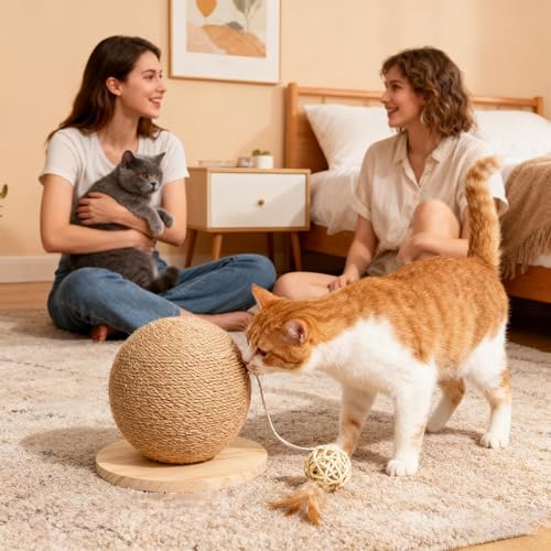 Balle à gratter pour chat : puzzle en sisal et jouet interactif