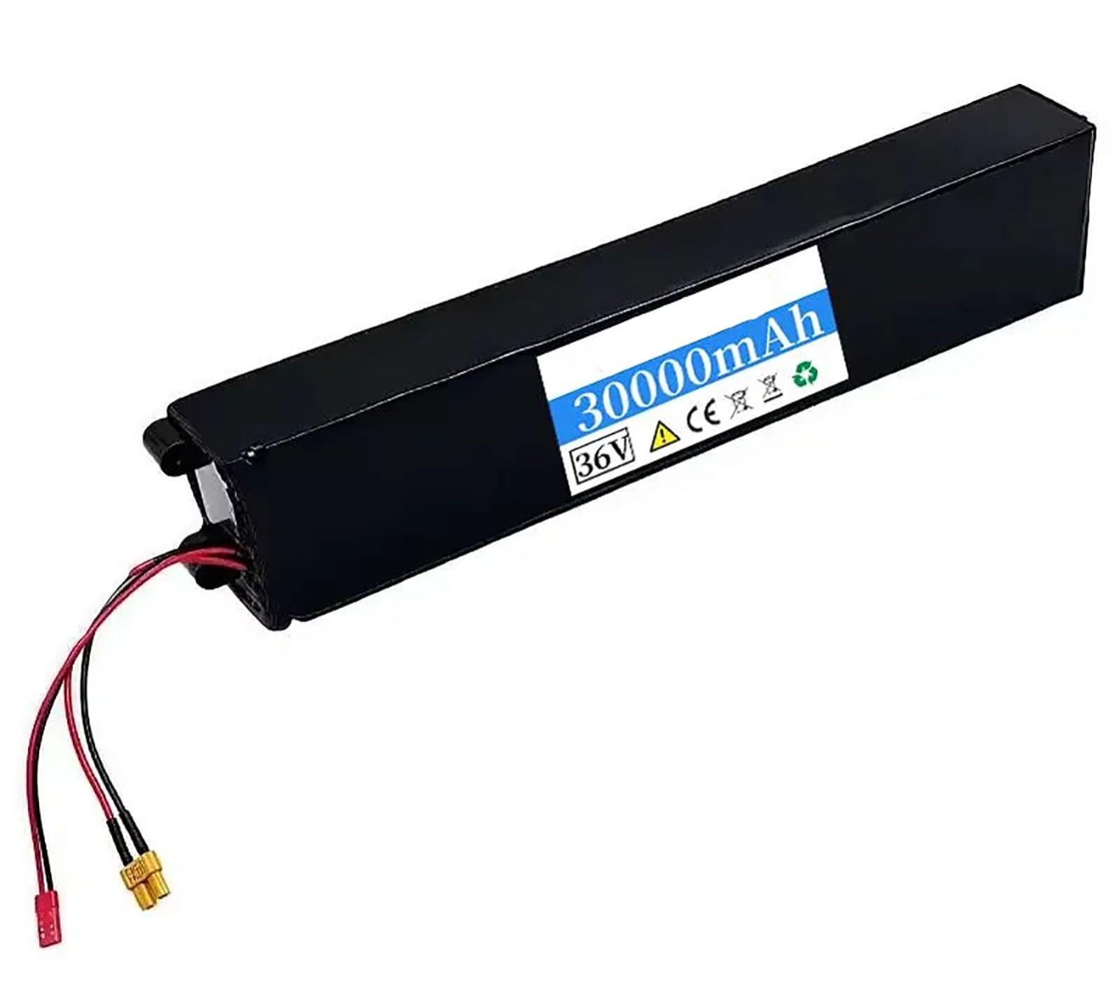 Batterie pour Trottinette Électrique 36V 30Ah Batterie Rechargeable, Batterie De Remplacement Étanche 36V 10S3P pour Kit Moteur De 200W-750W