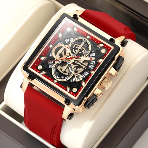 SKMEI Men's Analog Quartz Skeleton Watches with Chronograph Waterproof Stylish Dress Men Watches2