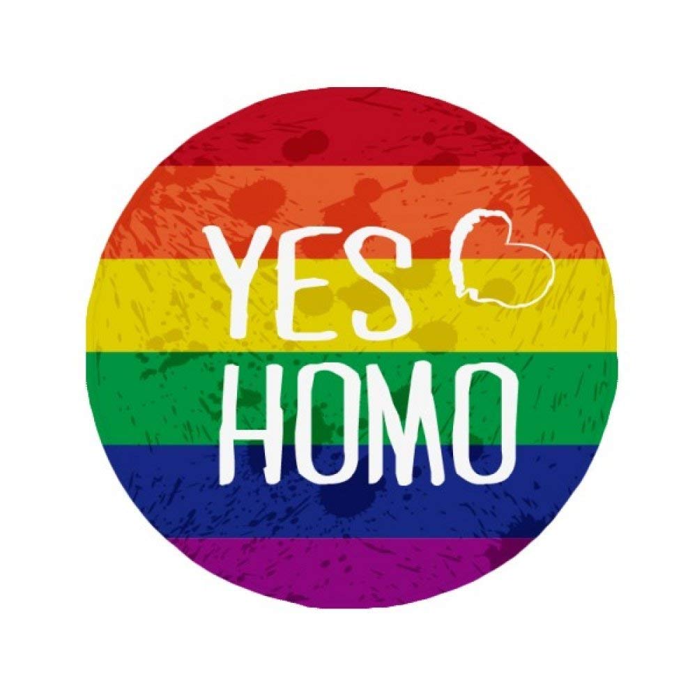Alfombrilla para mascota redonda Yes Homo LGBT de suelo para baño y cocina 60 cm