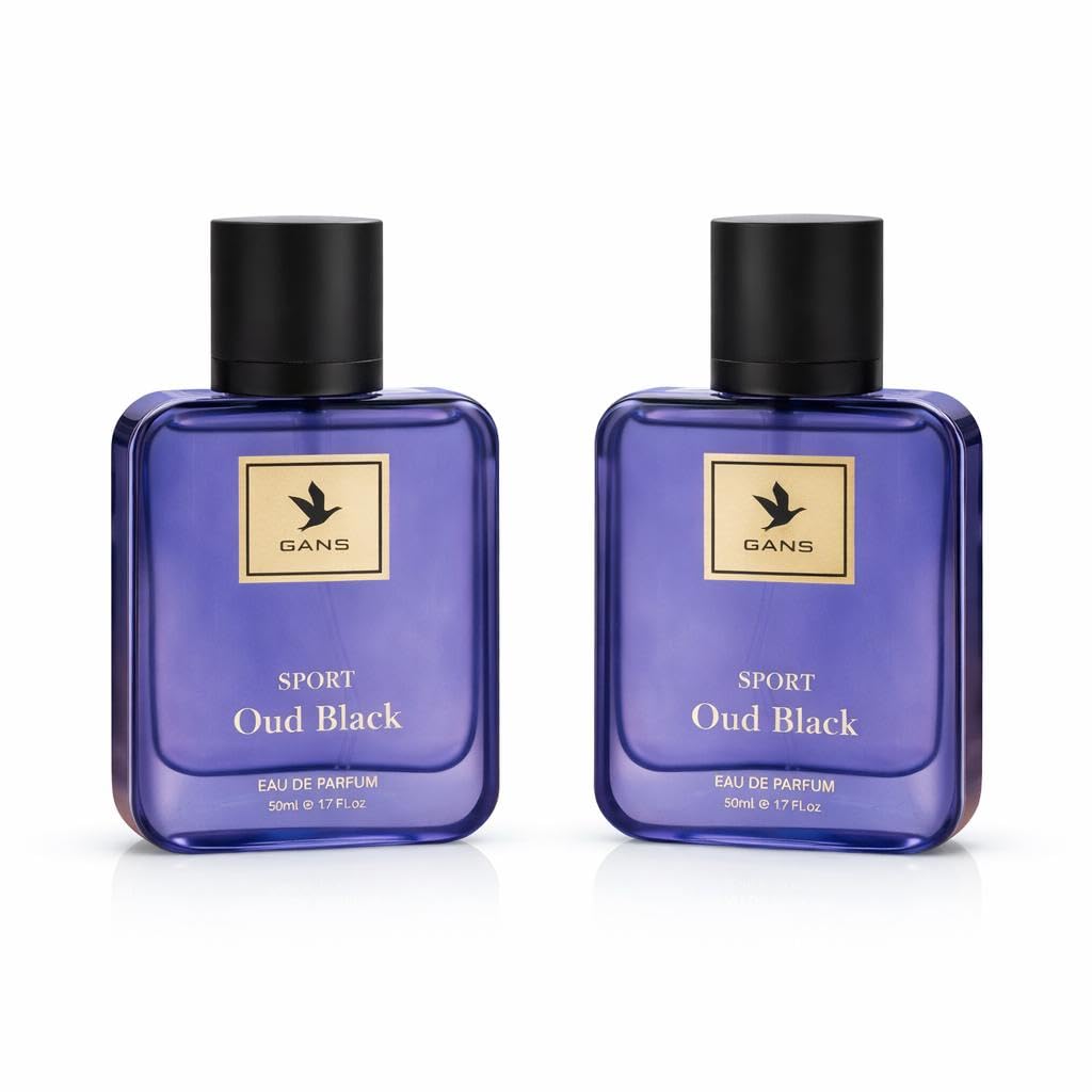 GANS Oud Black Eau De Parfum Pack of 2 for Unisex (2x50 ML)| Rich Deep Oud Fragrance | Long-Lasting Premium Perfume