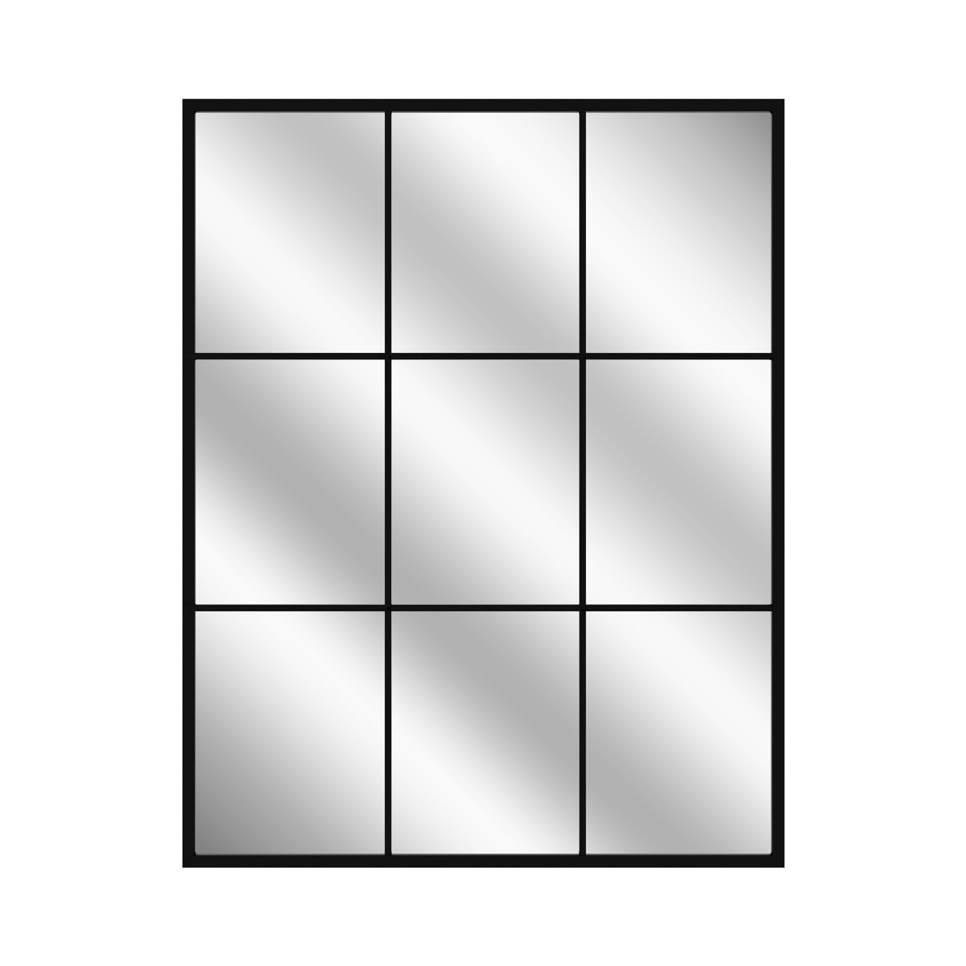 STYLER Specchio Jake 69 x 95 cm, moderno specchio da parete in nero, design a griglia simmetrica, specchio da parete rettangolare in stile industriale, per corridoio, camera da letto, soggiorno