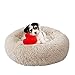 NIBESSER Haustierbett Hundebett Katzenbett Rundes Plüsch Hundesofa Katzensofa Kissen in Doughnut-Form(Durchmesser 60cm,hellkaffee)
