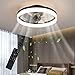 Moderner Deckenventilator mit Licht, 19 Zoll, flacher Deckenventilator, 72 W, mit Beleuchtung und Fernbedienung, 3-farbig, für Wohnzimmer, Schlafzimmer, Esszimmer, Innendeckenventilator (Schwarz)