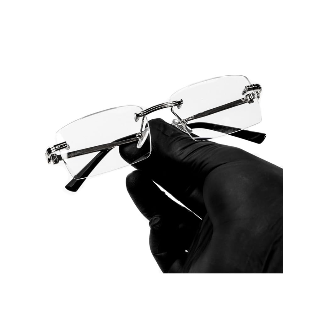 Elegant Rectangle Silver Vintage Retro Metal Wire Frame Rimless Square Clear Lens Eyeglasses Hip Hop Glasses For Men Women