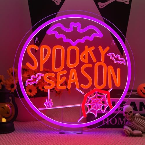 Spooky Season Neon Sign, LED Halloween Neon Light for Décor,