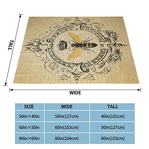Modern Vintage French Queen Bee Throw Blanket Warm Ultra-Soft Micro Fleece Blanket For Bed Couch Living Room #TOP3
