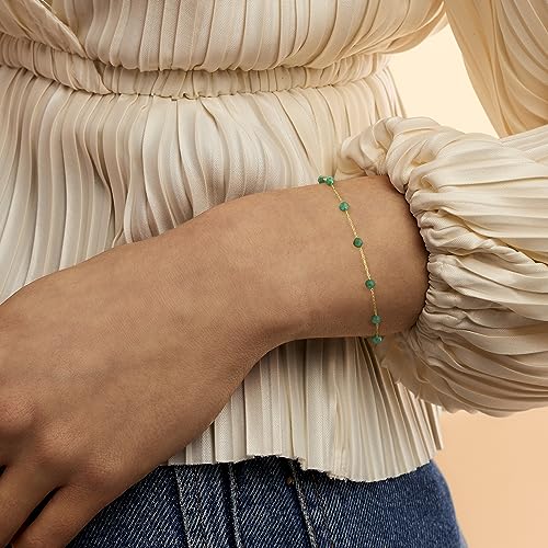 Pure Collection by Ross-Simons 1.60 ct. t.w. Emerald Bead Station Bracelet in 14kt Yellow Gold2