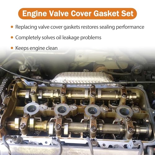 Image of Valve Cover Gasket with Spark Plug Tube Seals Fit for Honda Acura Vehicle Accord Crosstour Odyssey Passport Pilot Ridgeline MDX RDX RLX TLX 2013-2021 3.0L 3.5L V6 J35Y5 J35Y6 Replace 0362072 0362054