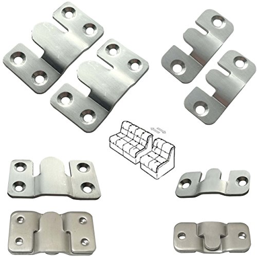 Lot de 2 raccords en métal pour meubles en acier inoxydable 44 x 19 mm Cover