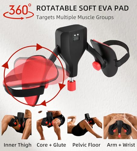 Image of Thigh Trainer, 22-77lbs Adjustable Inner Thigh Exerciser for Pelvic Floor Strengthening, Kegel Exercise Equipment for Women and Men, Leg Shaping, Yoga and Home Workout
