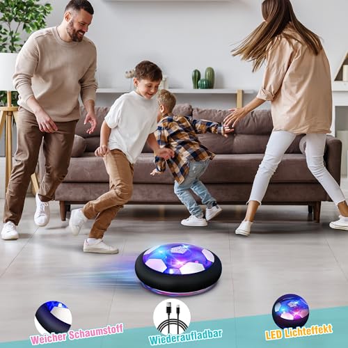 Hot Bee Fussball Geschenke Jungen, Air Power Fußball Indoor, Kinder Wiederaufladbar Hover Ball Kinderspielzeug, Geburtstag Weihnachten Geschenk ab 3 4 5 6 7 8-12 Jahre Junge Schwebe Spielzeug Mädchen