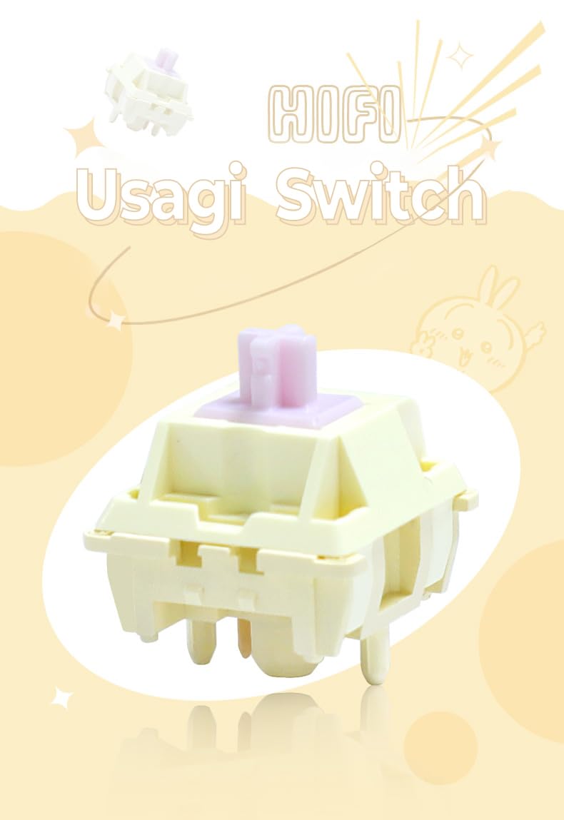 KPREPUBLIC XIDA Usagi Commutateur linéaire 28 g, 37 g, 45 g, 34 g, 43 g, 51 g pour clavier mécanique de jeu, lubrifié d'usine, ressort long 5 broches pour clavier de jeu MX (commutateur Usagi 28 g x