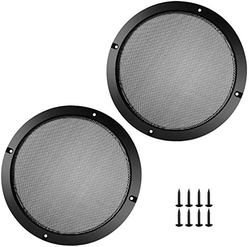 Bluecell 2 pcs Black Color Speaker Grills Cover Case with 8 pcs Screws for Screw Hole C to C 8.25" Speaker Mounting Home Audio DIY