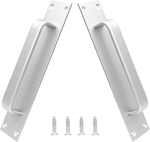 Miniatura 8 de Paquete de 2 manijas de puerta corrediza de granero de aleación de aluminio, manija de puerta central de agujero de 5.039 in5 pulgadas, tiradores de