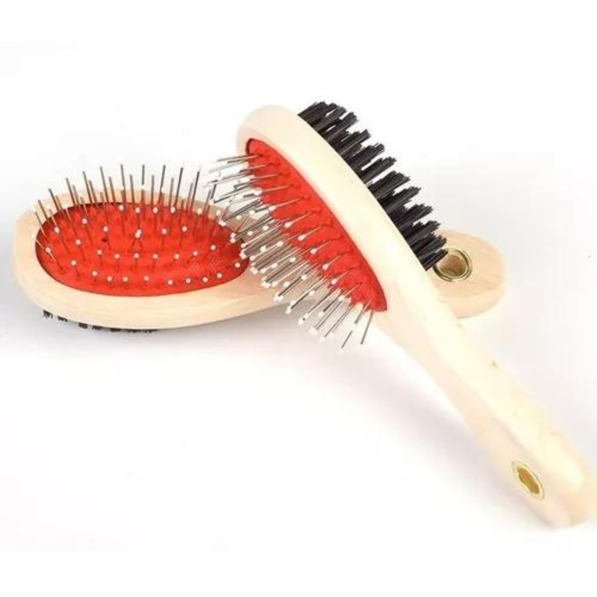 Escova Pet Dupla Face Pinos C/Bolinhas E Macia Para Pentear Cabelo Pelos Descamação de