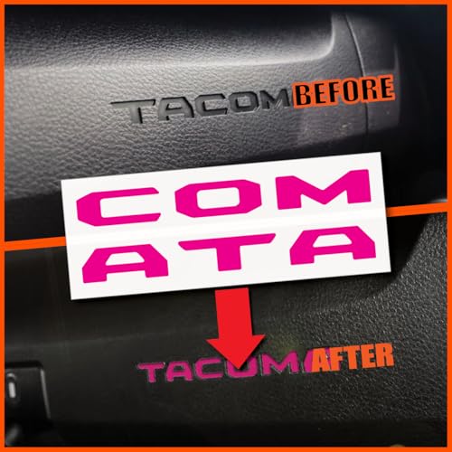 Image of (2 Sets) Prime Series UV Weatherproof Vinyl Decals for Glove Box Dashboard Letter Inserts Compatible fits Tacoma 2016-2023 (Gloss Pink)