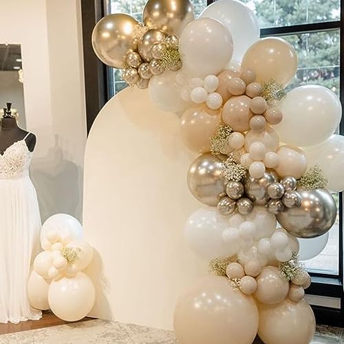 Image of Ivory White Balloons 60pcs 5inch Small Cream Balloon for Balloon Garland Arch 5'' Round Mini Neutral Light Nude Latex Balloon for Kids Birthday Party Decoration DIY Baby Shower Wedding Annversary