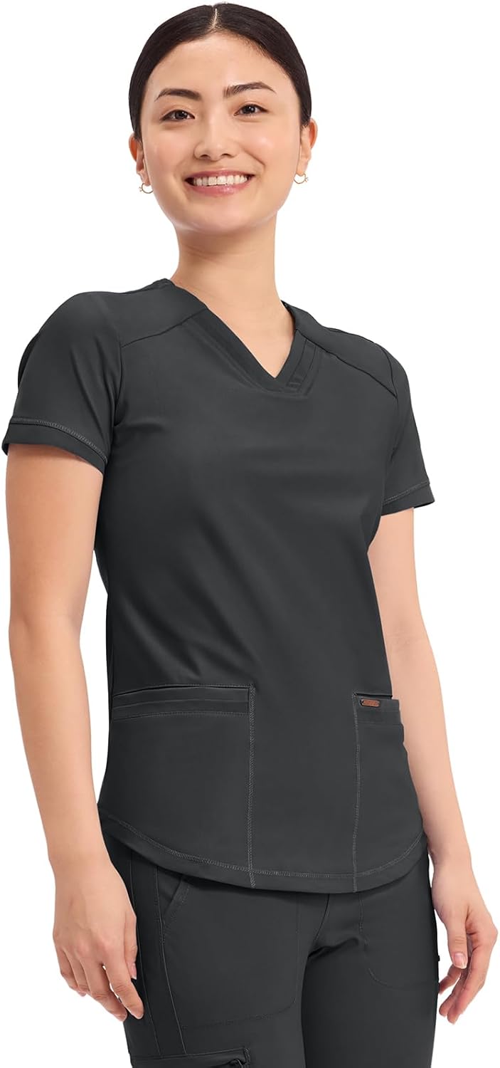 Cherokee Form Scrub Tops for Women, Stretchy V-Neck Knit Scrub Top - CK840 - Image 5