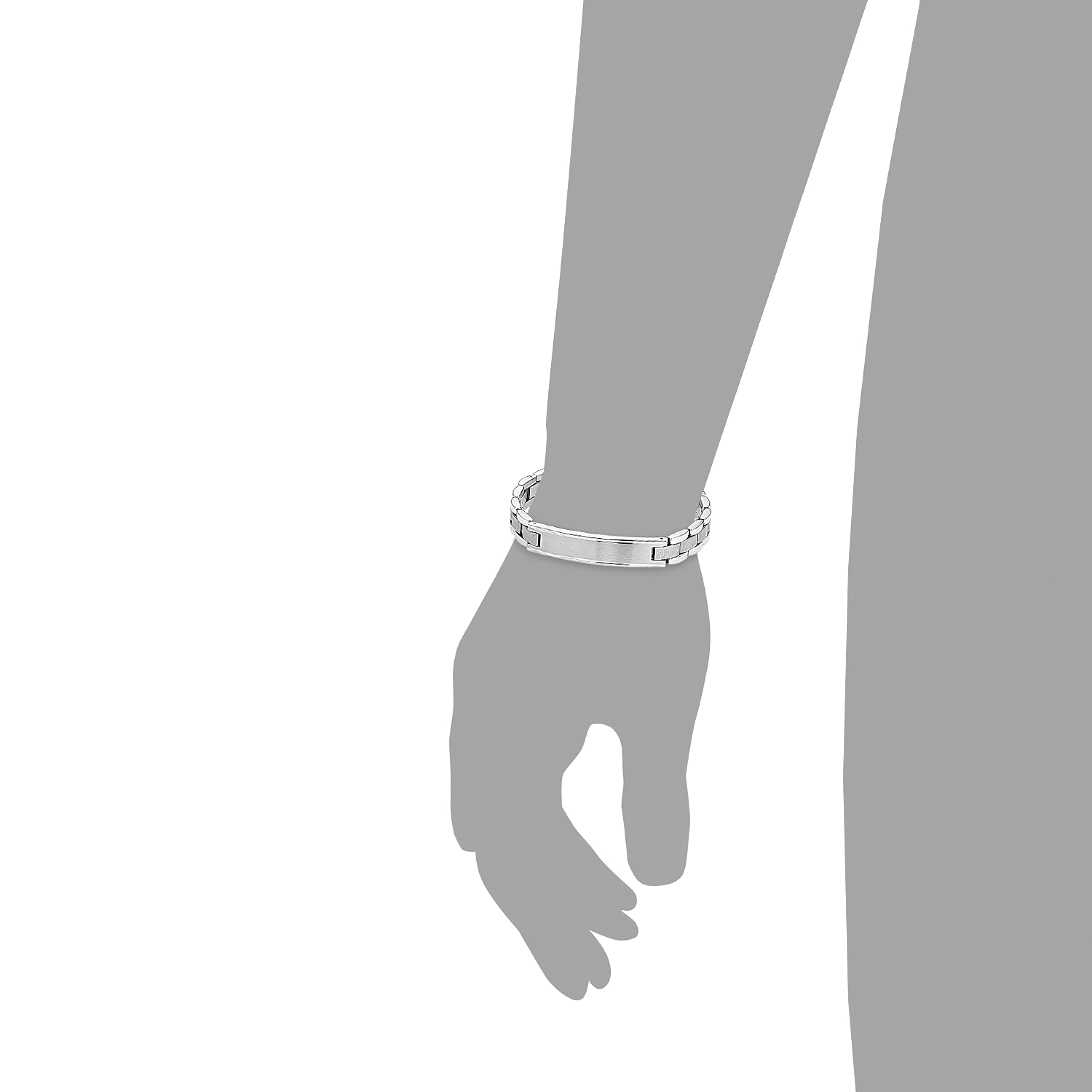 s.Oliver Identarmband Edelstahl Herren Armschmuck, 20+1,5 cm, Silber, Kommt in Schmuck Geschenk Box, 2026005