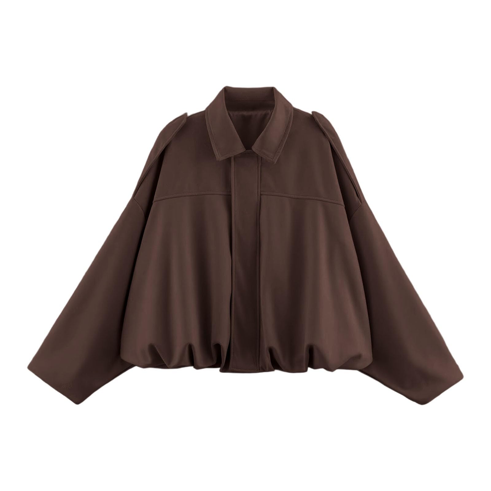 Generisch Lässige Einfarbige Modische Alltagsjacke Leichte Langarm-Jacke Mit Reißverschluss Streetwear-Mantel Für Den Damen Übergangsmantel