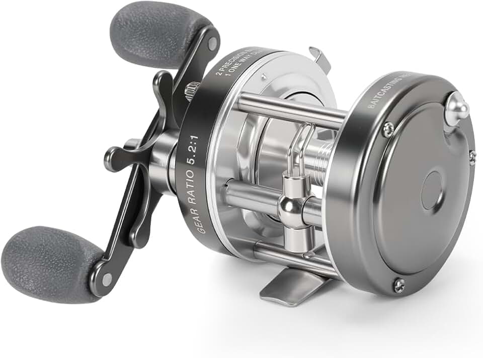 Carretilha de Pesca, Carreto de Pesca de Alto Perfil, Lado Esquerdo, Rácio RPM de 5,2:1, Adequado Para Áreas De Água Doce Ou Água Salgada Costeira