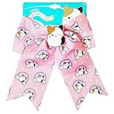LUV HER Cute Squishmallows Hair Bows For Girls - One Large Squishmallows Printed Hair Bow with a Charm Featuring your Favorite Character - Alligator Clip - Birthday Gift for Girls Ages 8+