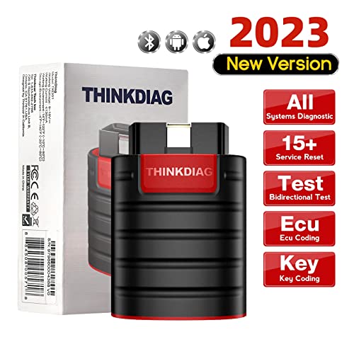 Thinkdiag OBD2 Scanner Bluetooth Full System Bidirectional Diagnostic Scan Tool OE Level Code Reader with ECU Coding 15+ Reset Service FCA AutoAuth All Software 1 Year Update Fits for iOS & Android