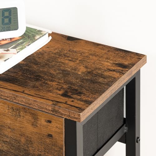 Table console 2 tiroirs style industriel 75x24 HOOBRO