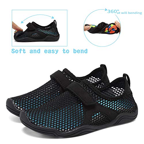 CIOR Boys & Girls Water Shoes Sports Aqua Athletic Sneakers Lightweight Sport Shoes(Toddler/Little Kid/Big Kid) U1ELJSX006-Black-262