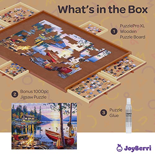 JoyBerri Jigsaw Puzzle Board - with Free Puzzle / 1500 Piece Jigsaw Puzzle Table for Adults and Kids (1500 pc Puzzle Board) - Thumbnail 2