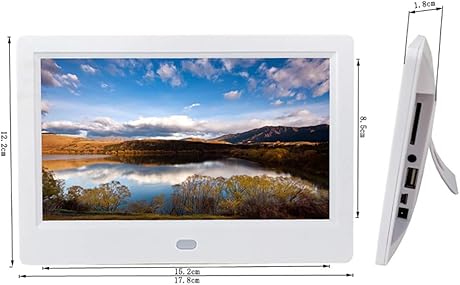 Digitaler Bilderrahmen 7-Zoll-HD-IPS-LCD mitKalenderFunktion Mp3 Multifunktions-Ultra-ThinFernbedienung Foto- Video-Player